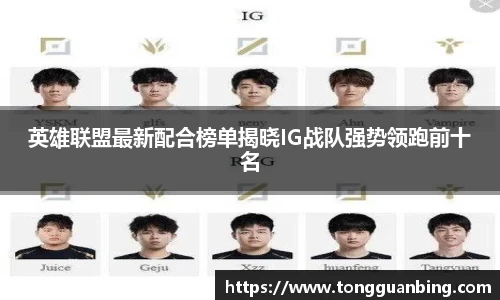 英雄联盟最新配合榜单揭晓IG战队强势领跑前十名