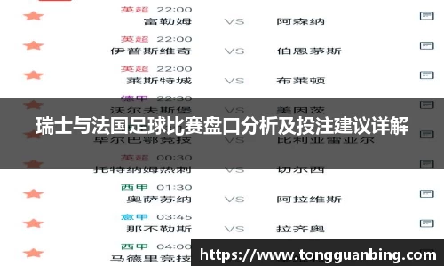 瑞士与法国足球比赛盘口分析及投注建议详解